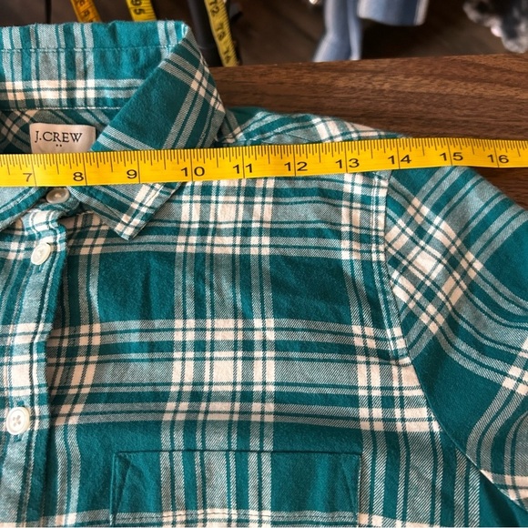 ❤️ NWT J.crew Teal Plaid Shirt XXS - Picture 9 of 12